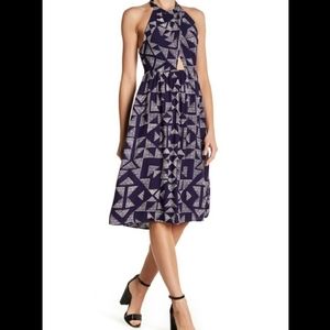 New Sail Print Halter Dress